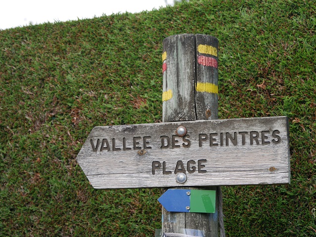 Wegweiser zur Vallée des Peintres