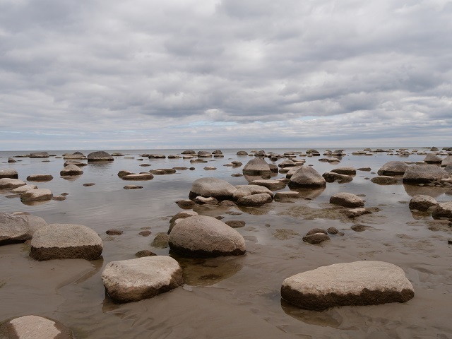 der Felsenstrand bei Kaltene in der Rigaer Bucht - baltic sea