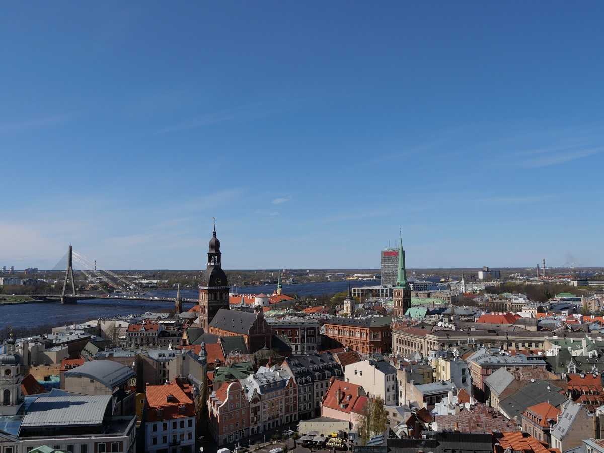 Blick von der Petrikirche auf die Altstadt von Riga