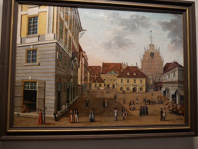 Historische Stadtansicht vom Rigaer Rathausplatz mit Schwarzhäupterhaus