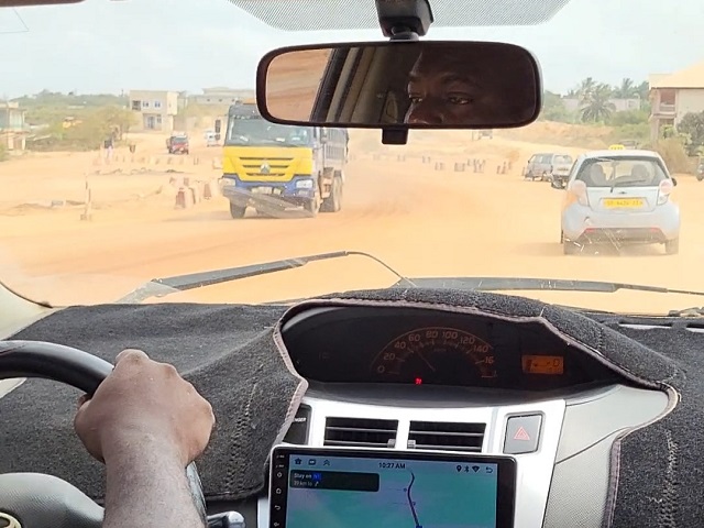 Auf der Baustelle zwischen Accra und Cape Coast
