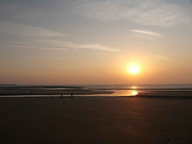 Sonnenuntergang am Strand von Wimereux
